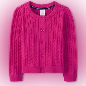 Gymboree Pink Cable Knit Cardigan NWT